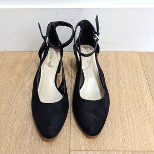 Nine West Black Ankle Strap Kitten Heels